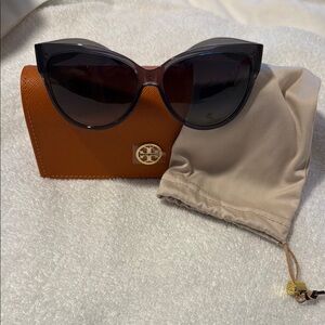 Tory Burch Black and Orange Cat-Eye Sunglasses